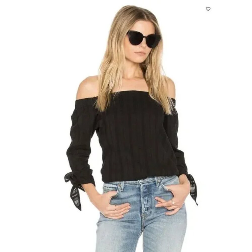 BAILEY 44 Yarrow Off-the-Shoulder Top Navy Blue Size Small